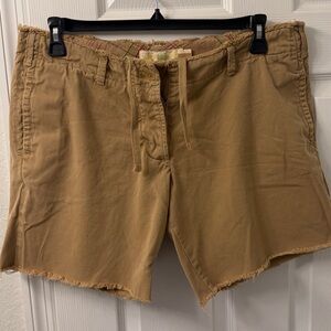 Vintage Y2K J.Crew Weathered Relaxed  Cutoff Shorts Raw Waist Natural Fray 12